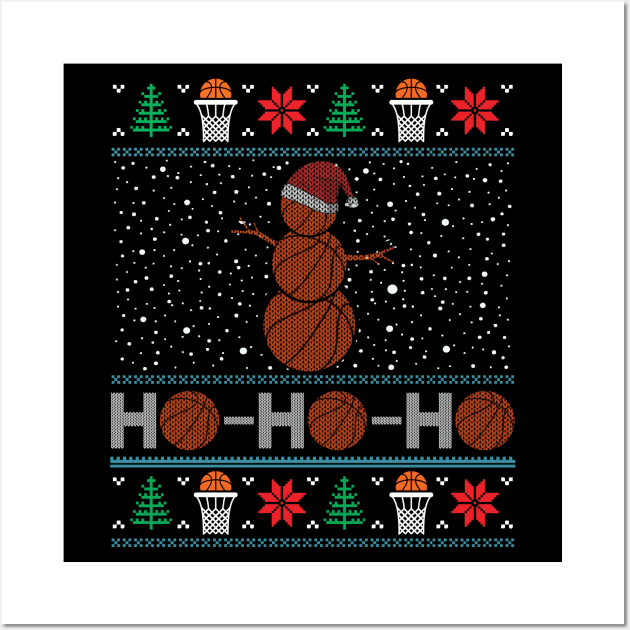 Christmas Basketball Snowman Reindeer Ugly Christmas Xmas Wall Art by mrsmitful01
